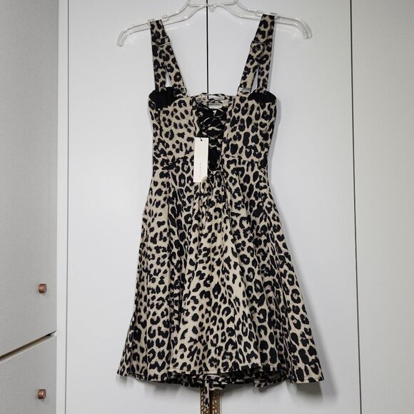 Mable Thamsin Bustier Bodice Mini Dress Women's Size S Leopard Print - Picture 7 of 12